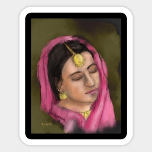 Punjabi Girl in Pink Sticker